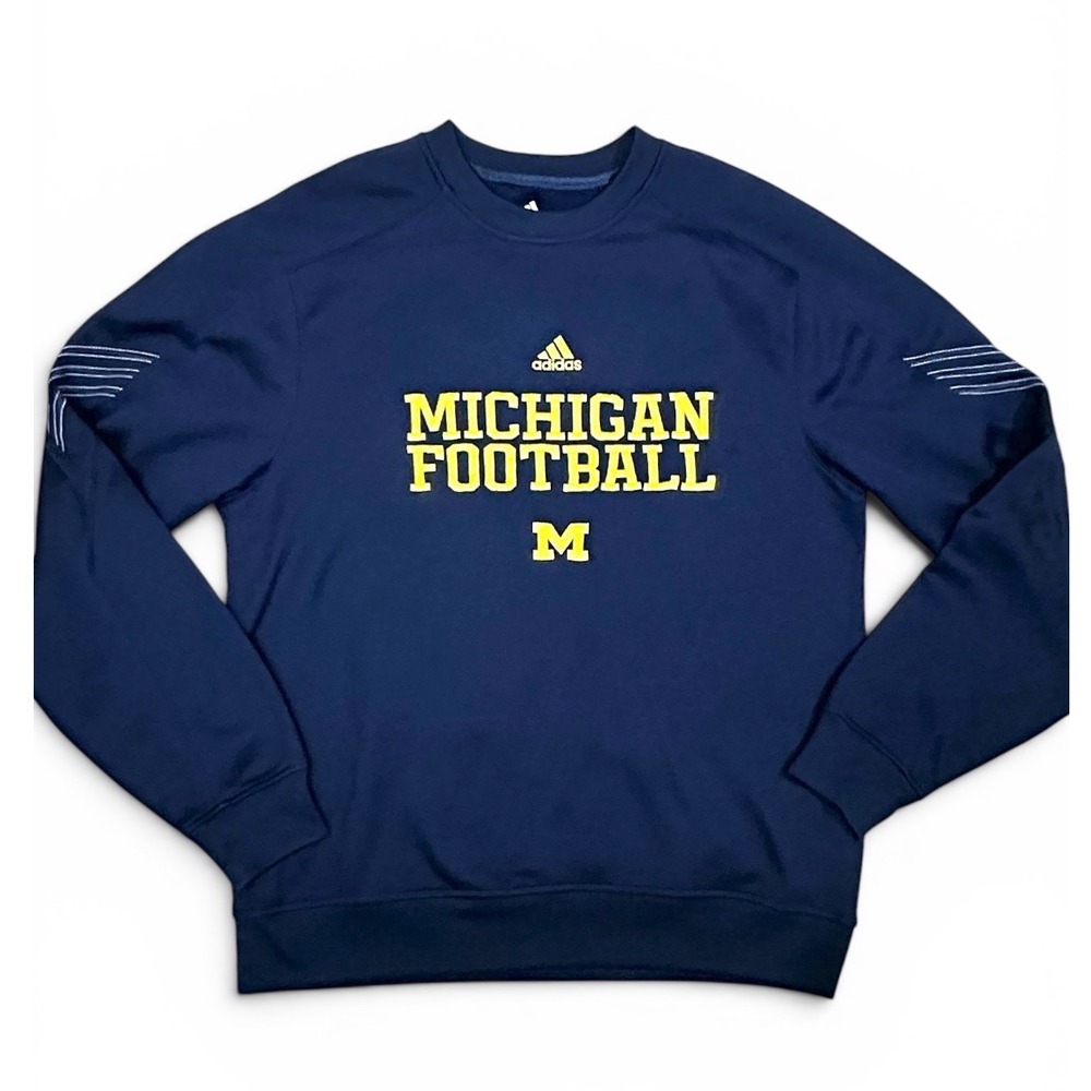 Adidas Michigan Wolverines‎ Football ClimaWarm Sweatshirt Men's L Blue NCAA
